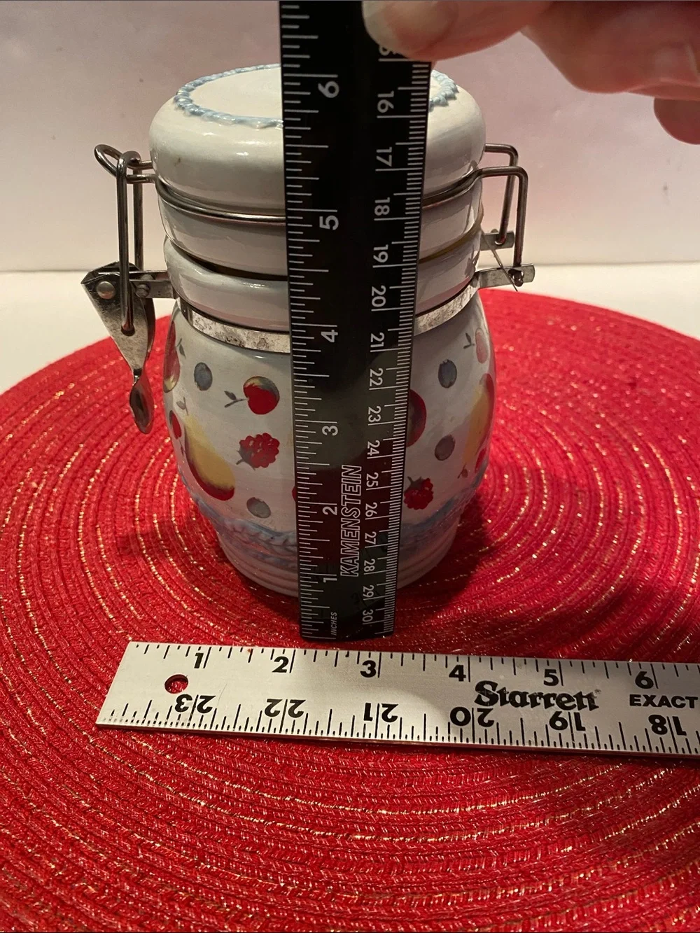 Vintage Ceramic Storage Canister with Hinged Lid